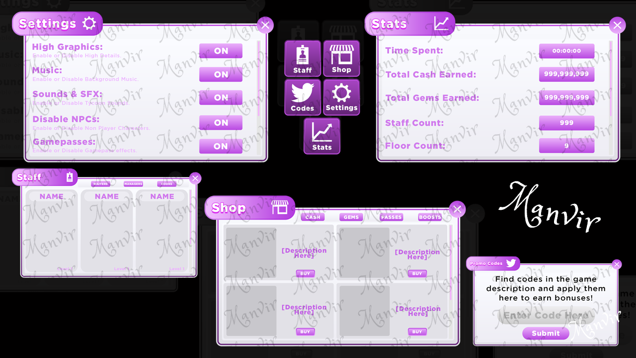 Purple themed UI