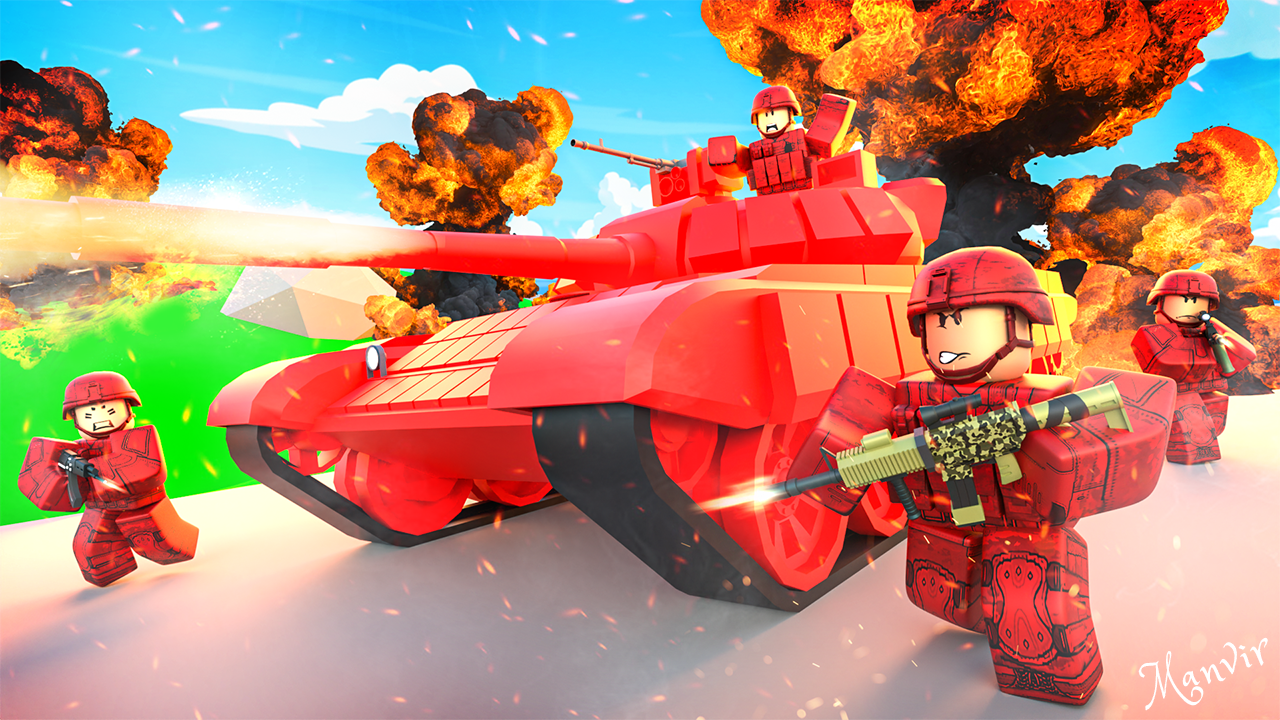 Base Battles Red Tank and Soldiers Thumbnail